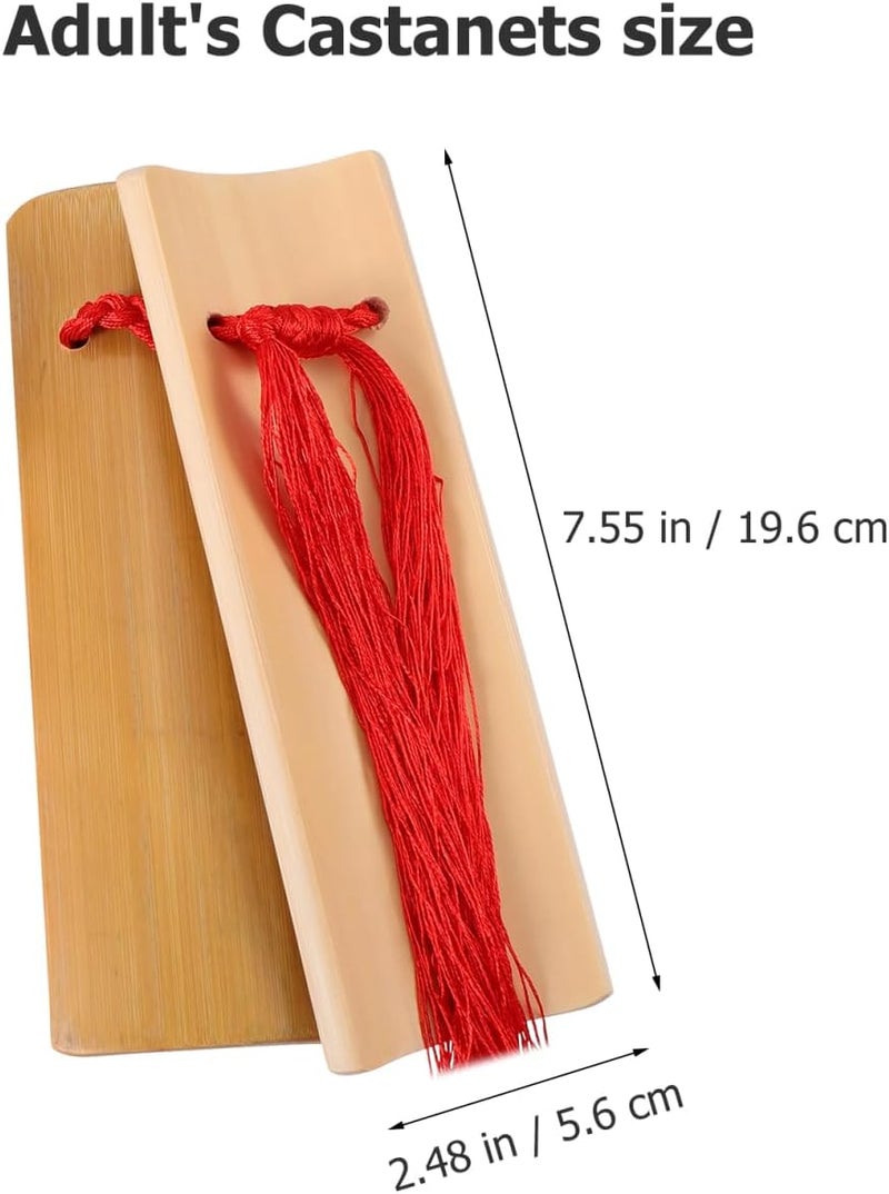 NULYLU 1Pair Allegro Bamboo Castanets Pair Traditional Kuaiban Percussion Instrument for Adults Wooden Musical Instrument Accessories with Loud Clear Sound Smooth Surface for Performances - Image 5
